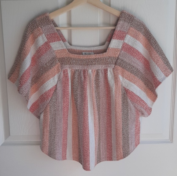Madewell Tops - Madewell Sherbet Stripe Butterfly Top Size Small